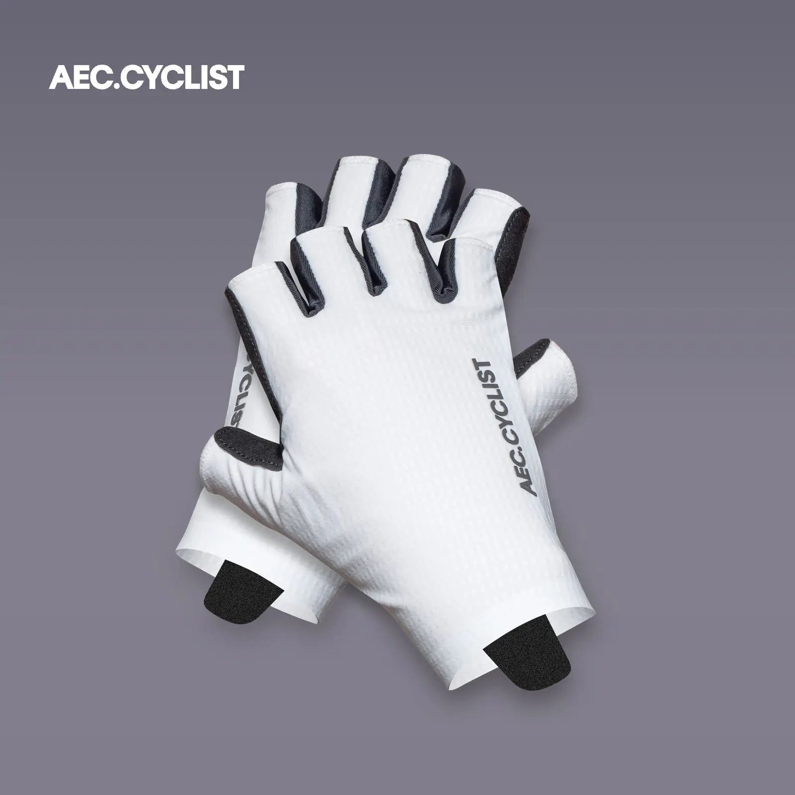 AEC Spring Summer Universal Half Finger Road Cycling Gloves Black White Breathable Shock-Absorbing