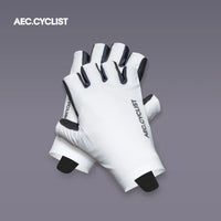 AEC Spring Summer Universal Half Finger Road Cycling Gloves Black White Breathable Shock-Absorbing