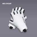 AEC Spring Summer Universal Half Finger Road Cycling Gloves Black White Breathable Shock-Absorbing