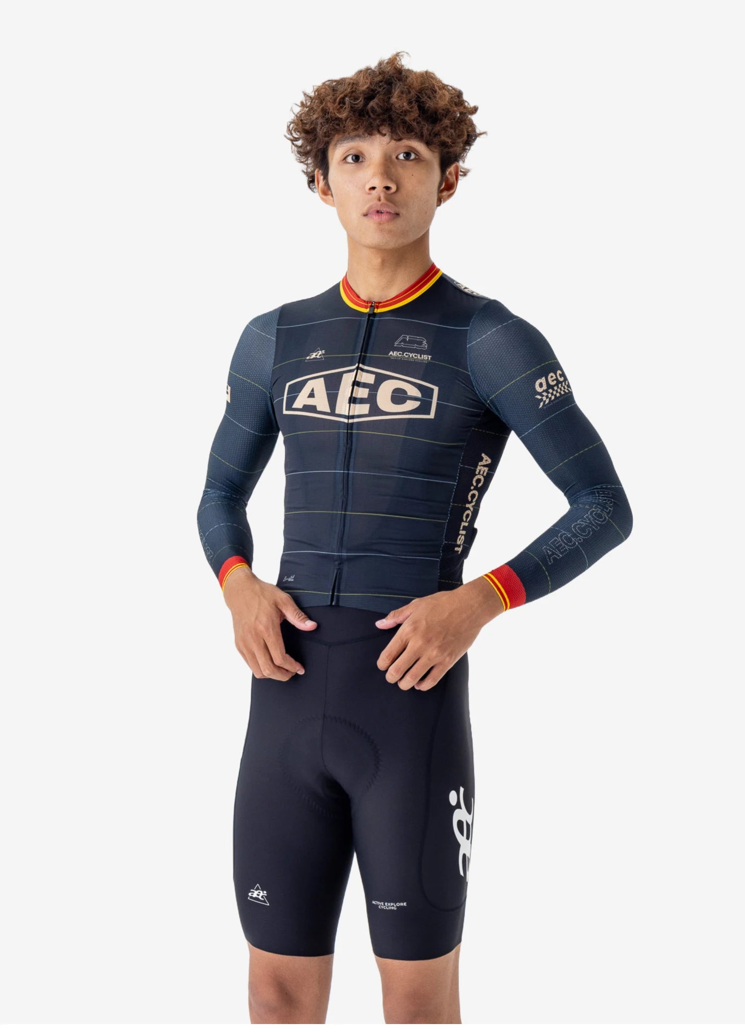 AEC Men's Parallel Line Series Long Sleeve Cycling Jersey