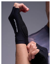 AEC Spring Summer Universal Half Finger Road Cycling Gloves Black White Breathable Shock-Absorbing