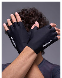 AEC Spring Summer Universal Half Finger Road Cycling Gloves Black White Breathable Shock-Absorbing