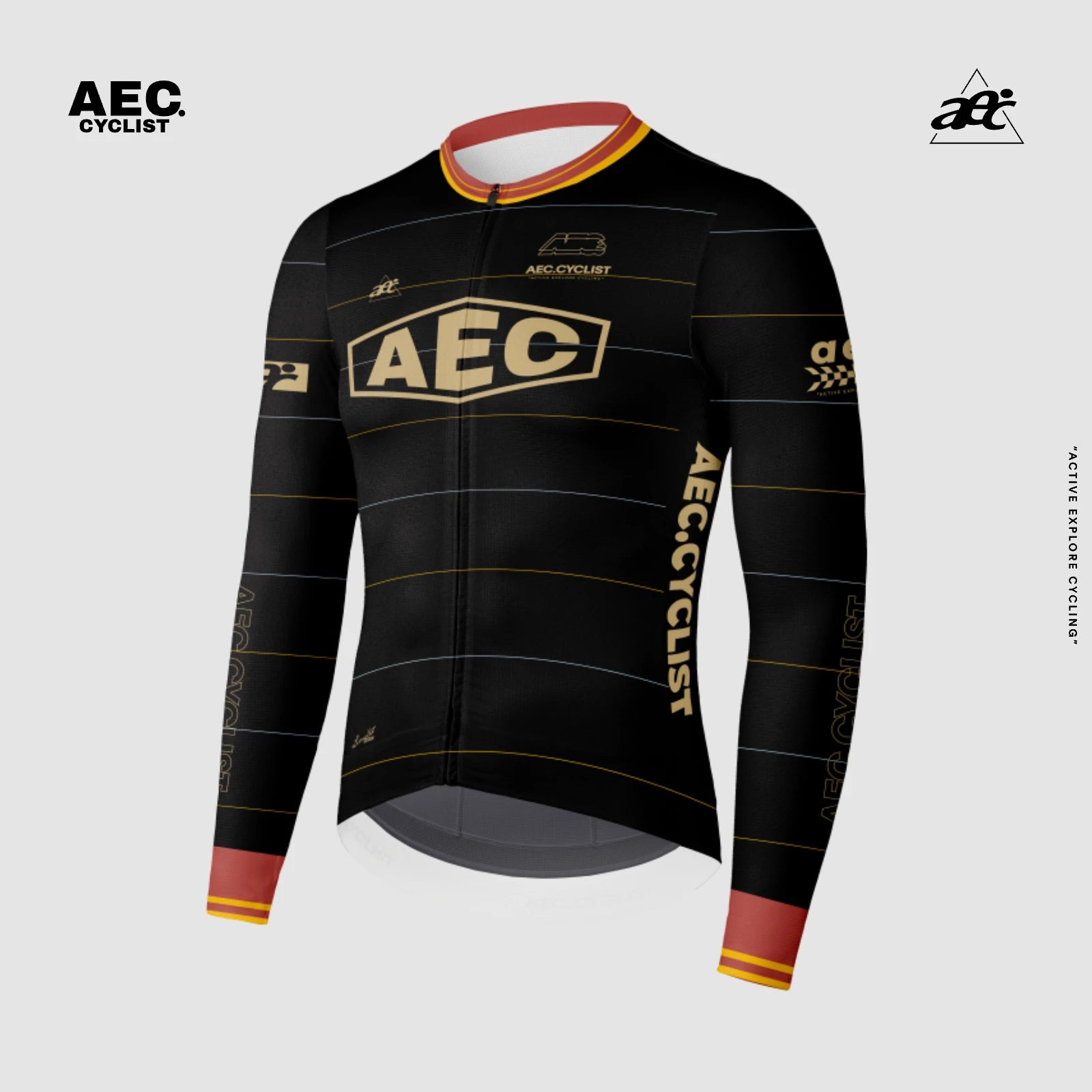 AEC Men's Parallel Line Series Long Sleeve Cycling Jersey