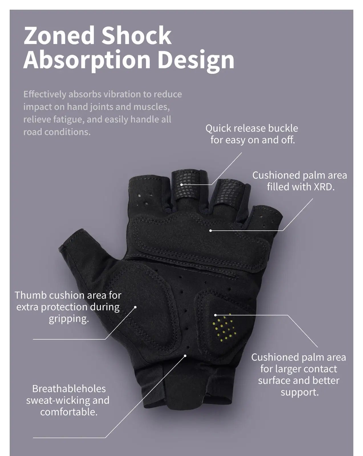 AEC Spring Summer Universal Half Finger Road Cycling Gloves Black White Breathable Shock-Absorbing