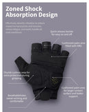 AEC Spring Summer Universal Half Finger Road Cycling Gloves Black White Breathable Shock-Absorbing