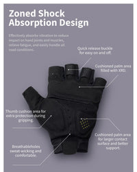 AEC Spring Summer Universal Half Finger Road Cycling Gloves Black White Breathable Shock-Absorbing