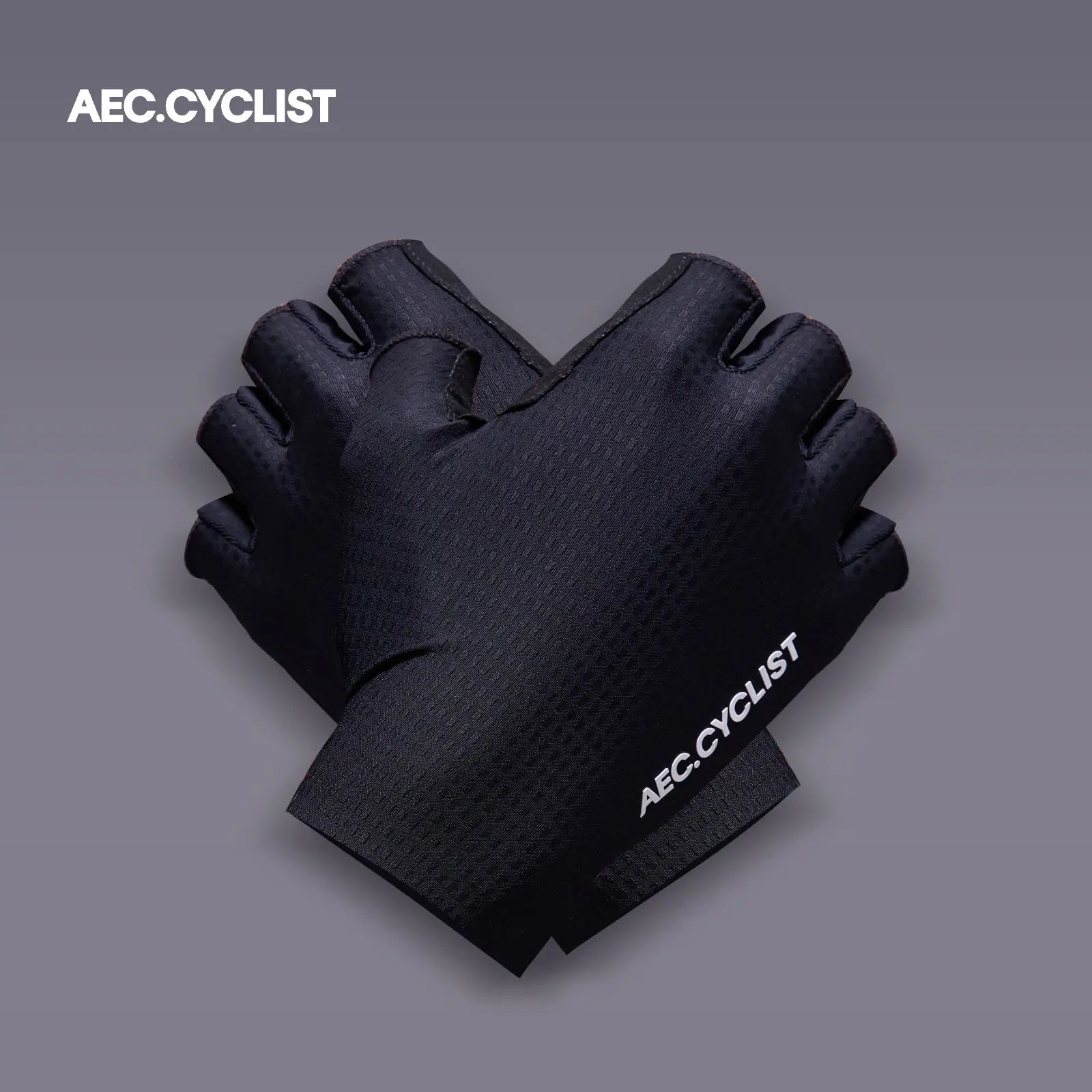 AEC Spring Summer Universal Half Finger Road Cycling Gloves Black White Breathable Shock-Absorbing