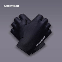 AEC Spring Summer Universal Half Finger Road Cycling Gloves Black White Breathable Shock-Absorbing